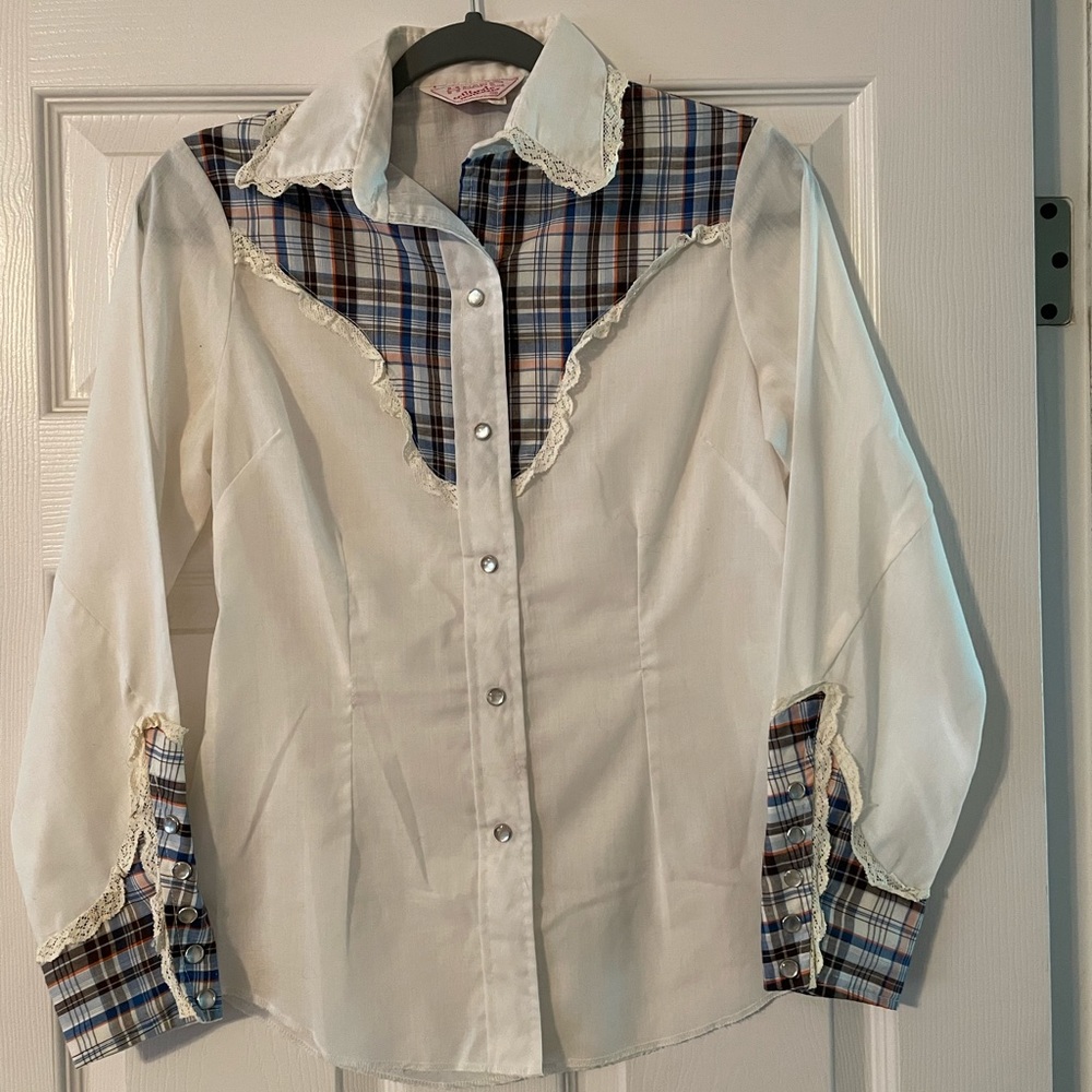 Vintage H bar C western button shirt